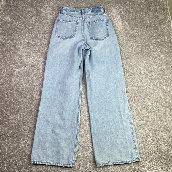 Hollister Jeans Women’s 24 Blue Baggy Wide Leg Ultra High Rise Light Wash Cotton - Picture 5 of 12